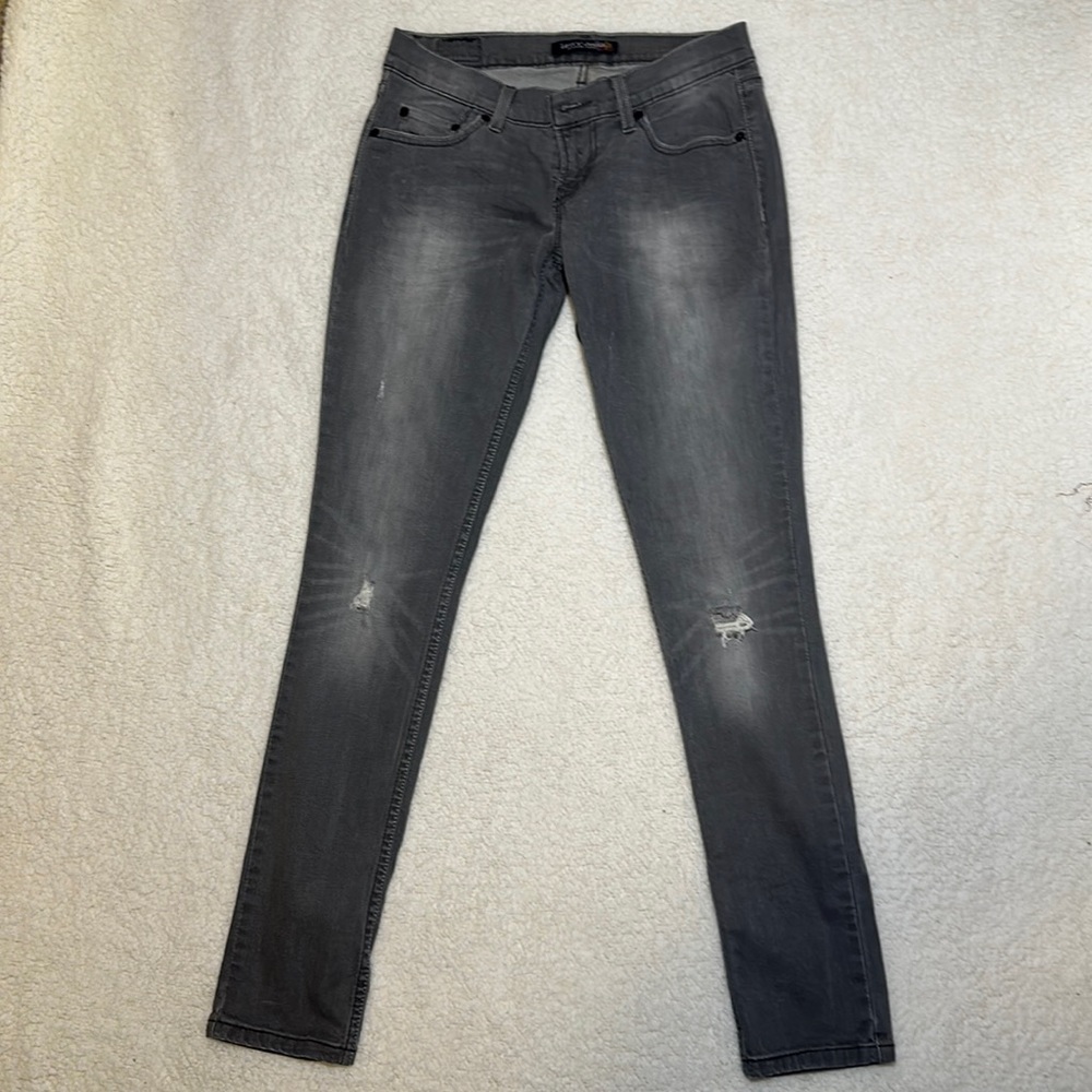 Levi Jeans Size 5 Grey Wash Distressed Jeans